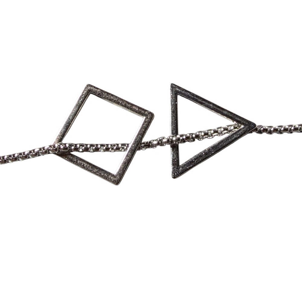 New Stainless Steel Geometric Pendant Necklace Triangle/square - Picture 4 of 5